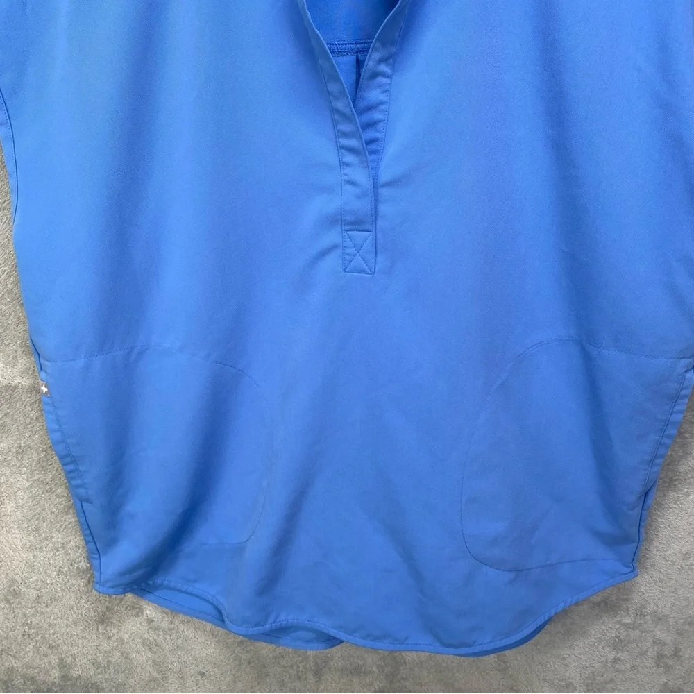 Figs Women's Cap-Sleeve Scrub Top in Bright Blue - Picture 6 of 16